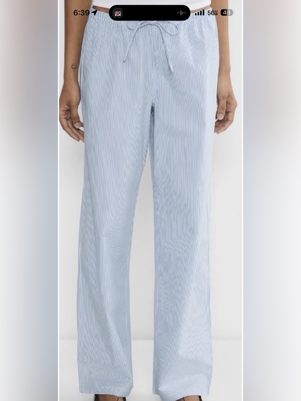 Aritzia TNA Charleston Poplin Pant Women Blue Small NEW